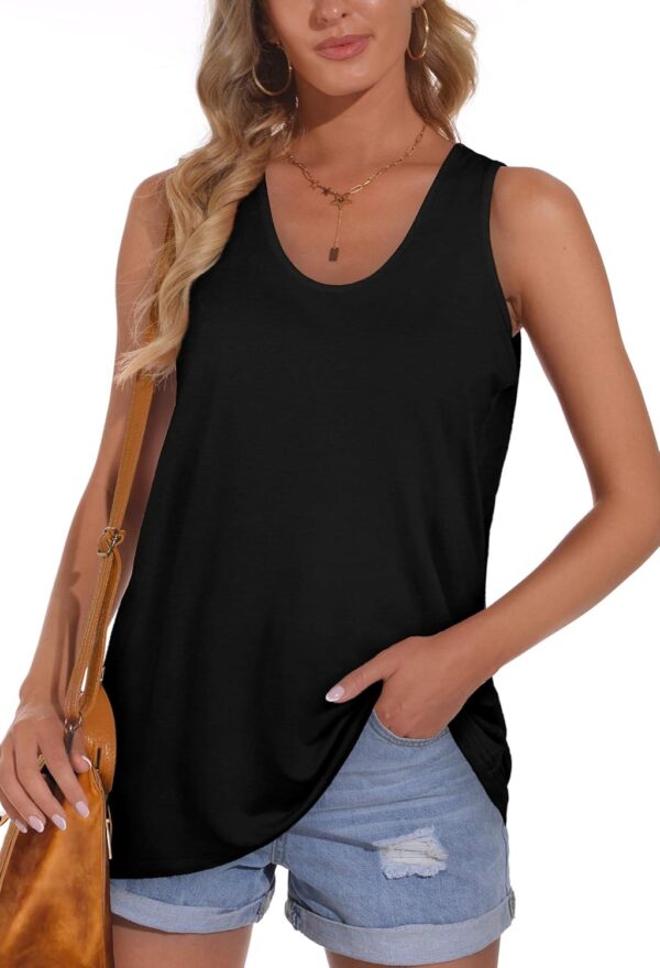 OFEEFAN Womens Tank Tops Sleeveless Scoop Neck Loose Fit Summer Clothes - Image 3