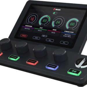 BEACN Mix Create Audio Mixer for PC & Mac | For Content Creators, Gaming & Podcast, PC Audio Mixer with C USB for Twitch & YouTube | Essential Streaming Accessories (Dark)