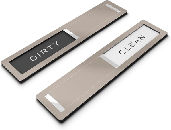 Dishwasher Magnet Clean Dirty Sign, Kubik Letters Premium Stainless Steel Grade 304, Kitchen Organizers and Storage Decor Accessories, Extra Adhesive Tapes Included. - Image 5