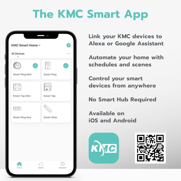 KMC Smart Plug Mini 4-Pack, Wi-Fi Outlets for Smart Home, Remote Control Lights and Devices from Anywhere, No Hub Required, ETL Certified, Works with Alexa and Google Home - Image 7