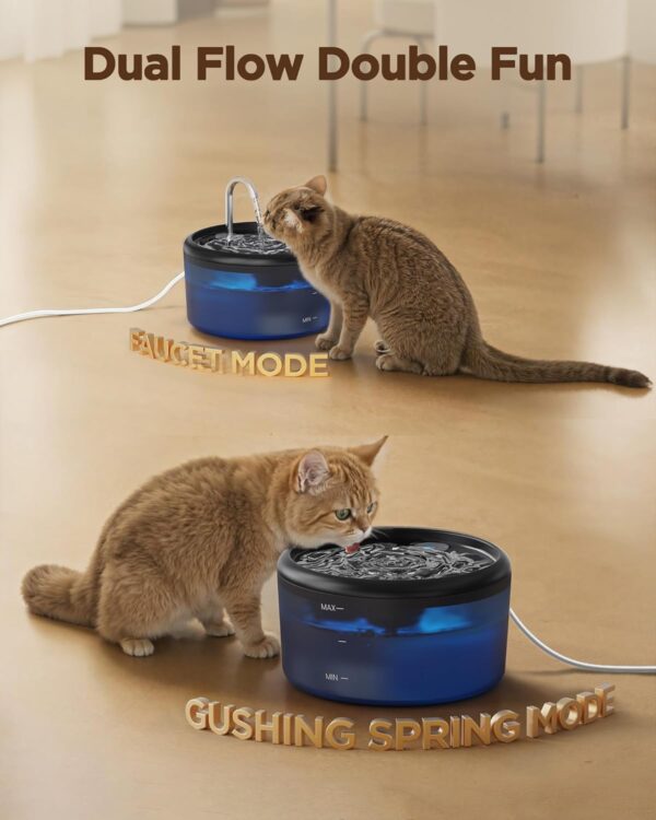 Cat Water Fountain for Cats Indoor: 80oz/2.4L Cat Fountains for Drinking - Quiet Pet Watering Bowls for Cats Inside - Black Kitten Waterer Supplies - for Small and Medium Animals - Image 8