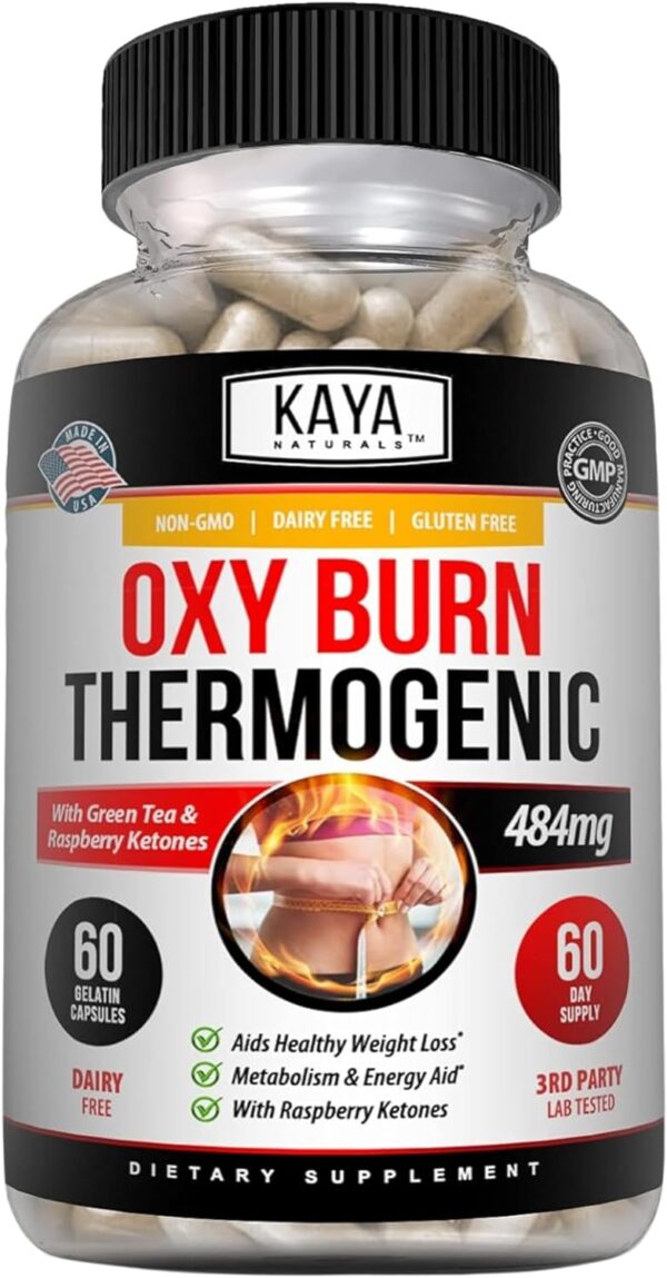 Kaya Naturals Supreme Fat Burner - Weight Loss Pills Women & Men - Appetite Suppressant Supplement - Powerful Thermogenic Diet Pills - Natural Energy Boost Oxy Burn 60 Count