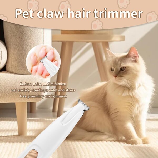 Upgraded Electric Dog Paw Trimmer, Paw Trimmers for Dog's Feet, Rechargeable Pet Shaver with LED Light, Low Noise Pet Hair Clippers for Paws Eyes Ears Face Rump - Image 3