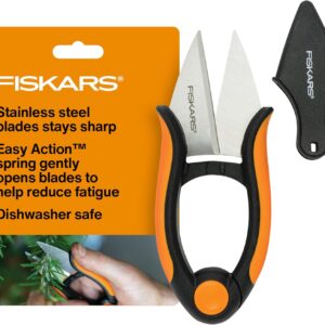 Fiskars Herb Garden Scissors, 5" Garden Shears, Handheld Herb Snips with Sheath and SoftGrip Handle, Dishwasher Safe