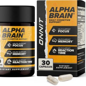 ONNIT Alpha Brain Nootropic Brain Supplement for Men & Women | Memory, Mental Clarity & Cognitive Improvement | Focus Capsules with L-Theanine, Vitamin B6 & Phosphatidylserine (30 Count)