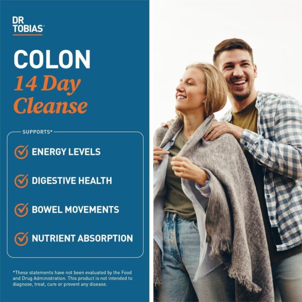 Dr. Tobias Colon 14 Day Cleanse, Advanced Gut Cleanse Detox for Women & Men with Cascara Sagrada, Psyllium Husk, Senna Leaf & Probiotics, Non-GMO Colon Cleanse, 28 Capsules 1-2 Daily - Image 3