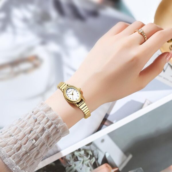 BOFAN Small Gold Watches for Women Easy Read Ladies Quartz Wrist Watch with Stainless Steel Expansion Band,Waterproof. - Image 5