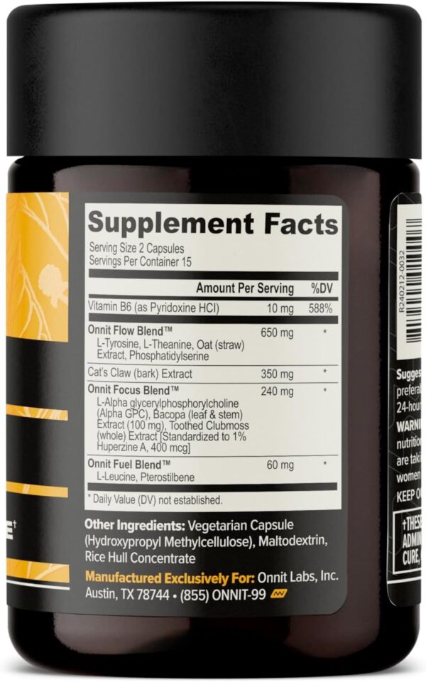ONNIT Alpha Brain Nootropic Brain Supplement for Men & Women | Memory, Mental Clarity & Cognitive Improvement | Focus Capsules with L-Theanine, Vitamin B6 & Phosphatidylserine (30 Count) - Image 5