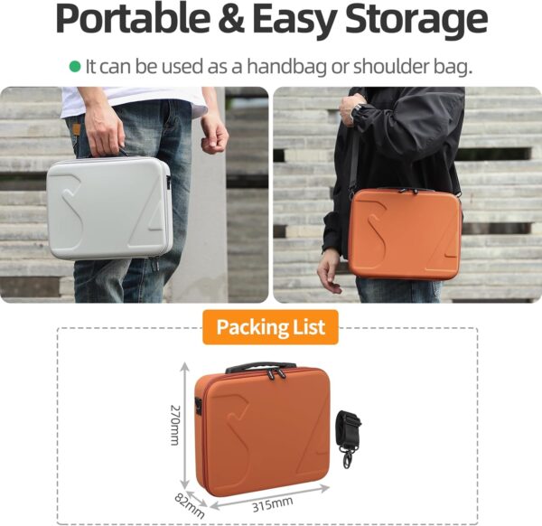 Carrying Case for DJI Flip, Portable Travel Shoulder Bag for DJI Flip Accessories, Fits RC 2/RC-N3 Remote Controller (Orange) - Image 4