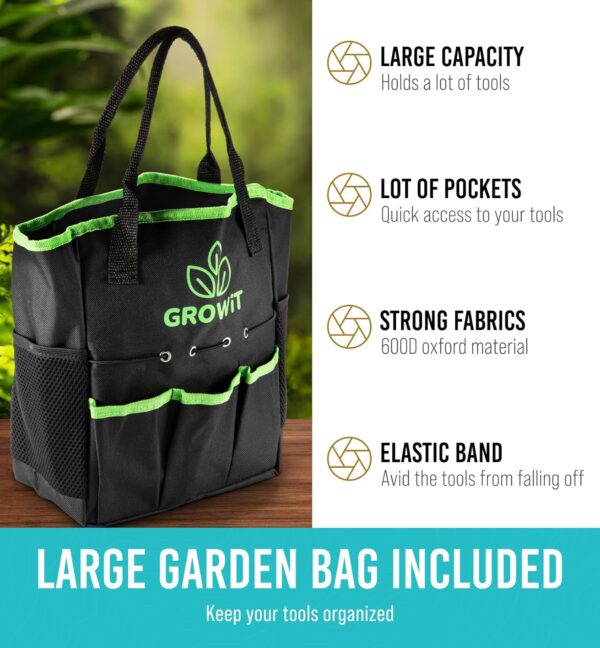 GROWIT Heavy Duty Gardening Tools - 22-Piece Gardening Gifts for Women, Men, Mom, Dad - Durable, Ergonomic Garden Tools Set - Image 7
