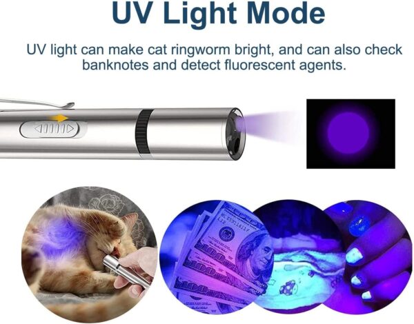 Cat Toys Laser Pointer for Indoor, Rechargeable, 7 Adjustable Wand Red Light Pet Interactive Cat Mouse Toys to Keep Busyfor Kitten Dog Chase Play - Image 3