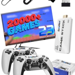 GameNext 2025 New Retro Game Console, Nostalgia Gaming Stick, Classic Video Games with 4K HDMI, 20,000+ Games and 23 Emulators, Upgraded Dual 2.4G Wireless Controllers 64GB
