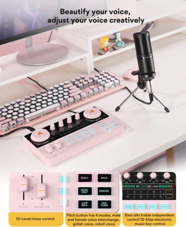 MAONO Podcast Equipment Bundle Audio mixer All-in-One Podcast Production Studio with 3.5mm Microphone for Live Streaming, Podcast Recording, PC, Smartphone, DJ MaonoCaster Lite (AU-AM200-S1) - Image 5