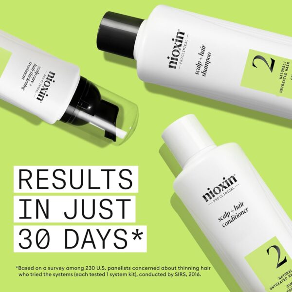 Nioxin Scalp + Hair Thickening System Kits | For Natural, Colored, & Damaged Hair with Light to Progressed Thinning | Strengthen & Boost Hair Density with Niacinamide & Biotin | 1 Month Supply - Image 5