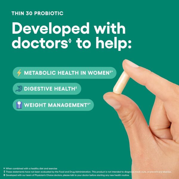 Physician's CHOICE Probiotics for Weight Management & Bloating - 6 Probiotic Strains - Prebiotics - Key ingredient Cayenne - Supports Gut Health - Weight Management for Women & Men - Green Tea - 30 CT - Image 3