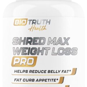 Shred MAX PRO Weight Loss Pills for Women & Fat Burner for Men | Supports GLP-1 Pathway Function - Appetite Suppressant, Carb Blocker | 3rd Party Tested Supplement - 60 Pills for Adults