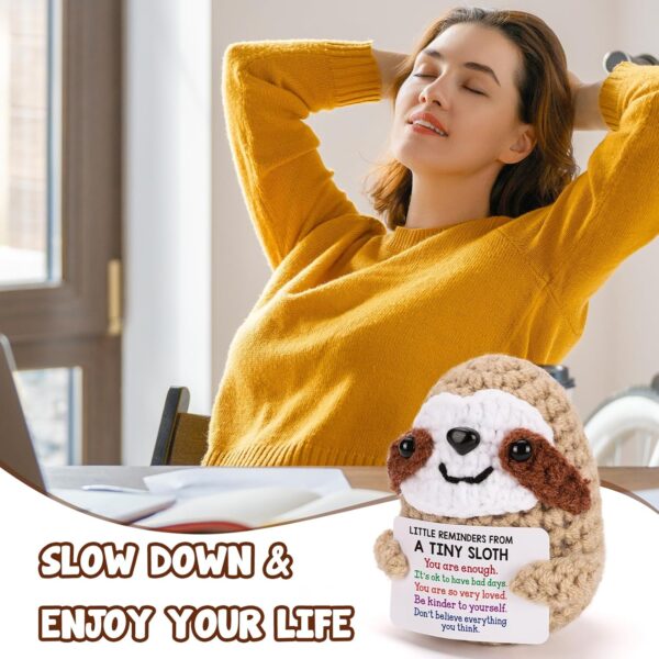 MBL Inspirational Birthday Gifts for Women - Little Reminders Emotional Cheer Support Small Funny Cute Duck Pickle Potato Nuggets Knitted Sloth for Her Him Men Friend Coworker Student Graduation - Image 4