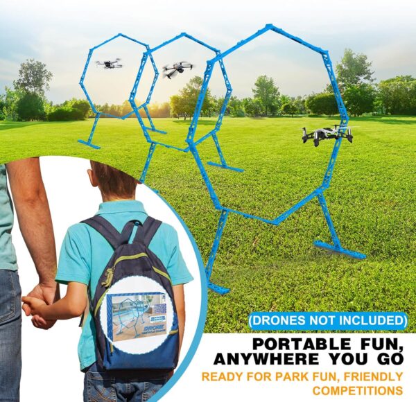 Drone Obstacle Course, Includes 3 Pack Easy to Build Obstacle Hoop, FPV Racing Drone Loop Gate, Suitable Competition RC FPV Racing of Drones or Model Aircraft Games for Age 6-12 Kids or Adults - Image 7