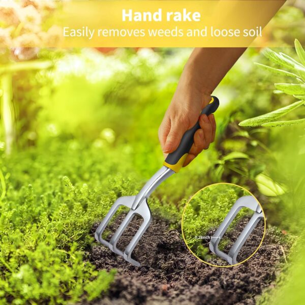 Garden Tool Set 4-Piece,Heavy Duty Aluminum Gardening Tools,Rust-Proof Gardening Hand Tools,with Non-Slip Ergonomic Handle,The Ideal Gift for Garden Enthusiasts. - Image 4