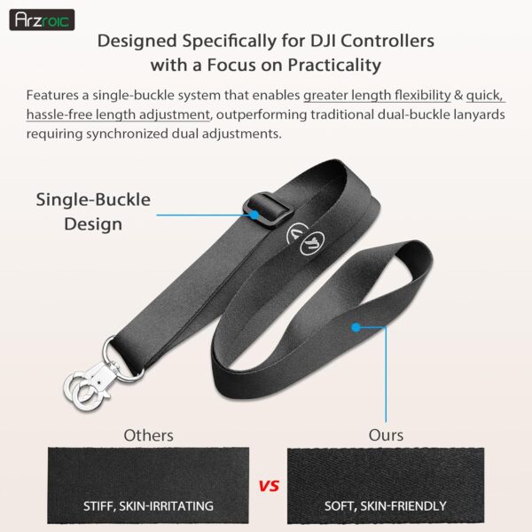 RC & RC 2 Controller Lanyard Neck Strap for DJI Mini 4 Pro, Air 3 / 3S, Flip, Mini 3/3 Pro - Drone Accessories - Image 3