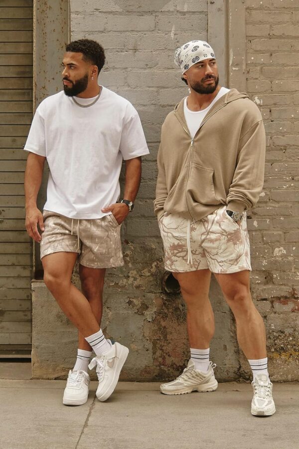 BOOMLEMON Mens Mesh Graphic Print Shorts Fashion Designer Workout Shorts Retro Casual Cool Streetwear Short Pants - Image 3