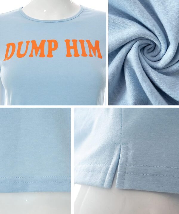MISSACTIVER Women’s Dump Him Letter Print Crop T-Shirt Streetwear O-Neck Short Sleeve Crop Tops 2000s Aesthetics - Image 7