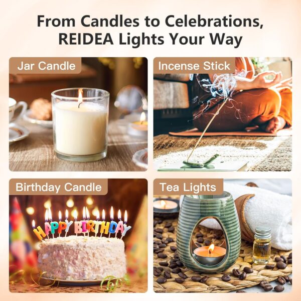 REIDEA Candle Lighter - Long USB Rechargeable Arc Windproof Flameless Lighter with Safety Switch for Home, Kitchen, BBQ, Camping, Stove - Image 5