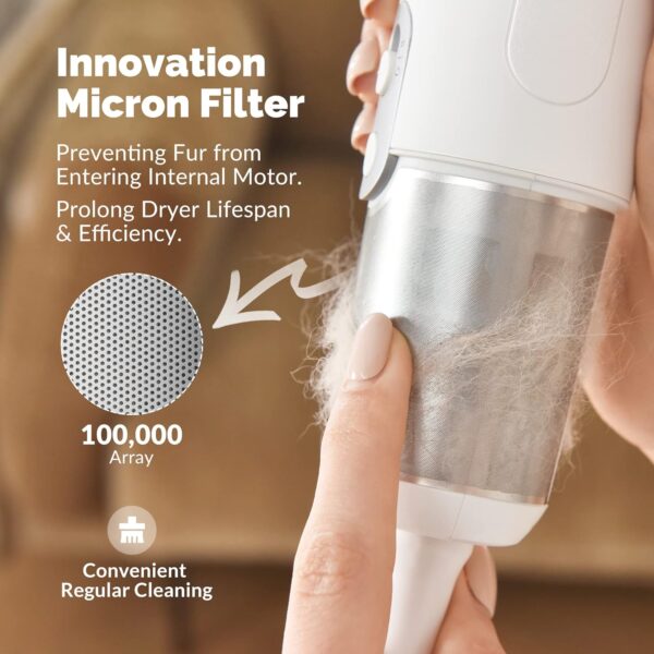 Jellyfish Dog Dryer for Pet Grooming,Handheld 1.21lb Lightweight Dog Hair Dryer 2 Speeds 4 Temp,Portable High Velocity Dog Blow Dryer for Trave Home - Image 5
