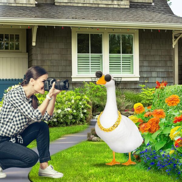 4 Pcs Porch Goose Outfits,Goose Outfits Chain Collars and Sunglasses for 23 or 17 inches Goose Statue, Goose Outfits Accessories for Pet Cosplay Party Lawn Outdoor Garden Yard - Image 5
