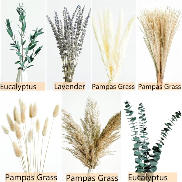 Green Pampas Grass Boho Bouquet – Exquisite Lavender and Eucalyptus Dried Flower Arrangements for Western Boho Decor – Rustic Flowers for Your Bohemian Home, Bedroom, and Wedding Table Décor - Image 3