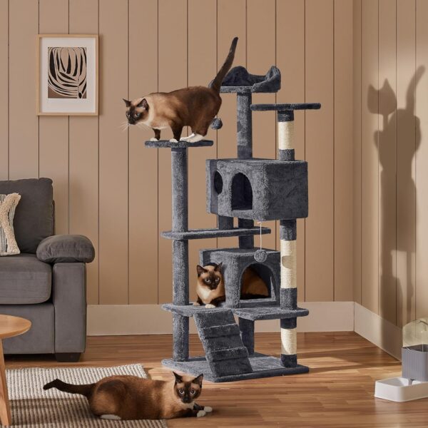 Yaheetech 54in Cat Tree Tower Condo Furniture Scratch Post for Kittens Pet House Play - Image 8