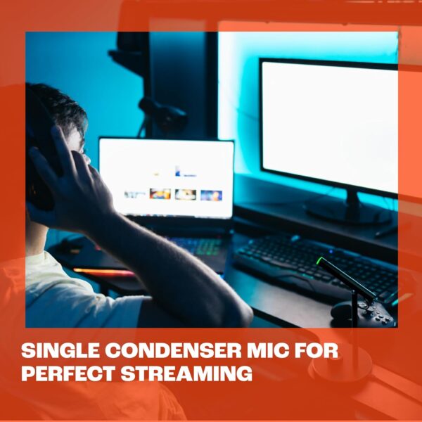 JBL Quantum Stream Talk - Single Condenser Microphone for Perfect Streaming, Recording and Gaming, One-Press Mute Button, Easy-to-Adjust Control knob, Built-in Shock Absorber (Black) - Image 5