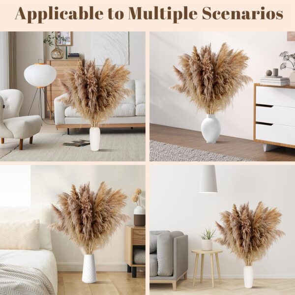 40" inch 11 Stems Natural Pampas Grass Tall Decor,Pompas Grass,Large Brown Tall Pampas Grass for Floor Vase,Wedding Decorations,Party,Boho Home Decor,and Creating a Boho Ambiance - Image 7