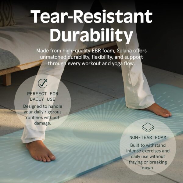Retrospec Solana Yoga Mat 1" Thick With Nylon Carry Strap for Men & Women - Non Slip Exercise Mat for Home Yoga, Pilates, Stretching, Floor & Fitness Workouts - Image 2