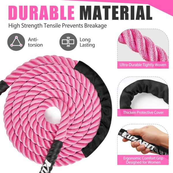 Jump Rope, Weighted Jump Rope for Women, Heavy Jump Ropes for Fitness, Adult Skipping Rope for Home Workout, Weight Loss, Shaping Body, Boxing, Strength Training, Total Body Exercise Equipment - Image 7