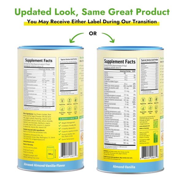 Almased Vanilla Meal Replacement Shake - Low-Glycemic High Plant Base Protein Powder- Nutritional Weight Health Support Supplement - Vanilla Flavor - 17.6 oz (1.1 Pound (1 Pack)) - Image 9