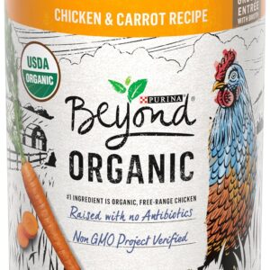 Purina Beyond Organic Wet Dog Food, Organic Chicken & Carrot Adult Recipe Ground Entrée with Broth - (Pack of 12) 13 oz. Cans