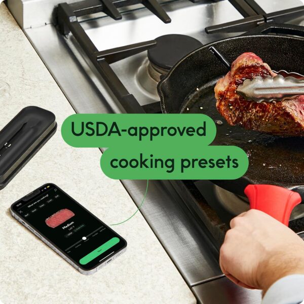 CHEF iQ Sense Smart Wireless Meat Thermometer with Ultra-Thin Probe, Unlimited Range Bluetooth Meat Thermometer, Digital Food Thermometer for Remote Monitoring of BBQ Grill, Oven, Smoker, Air Fryer - Image 9