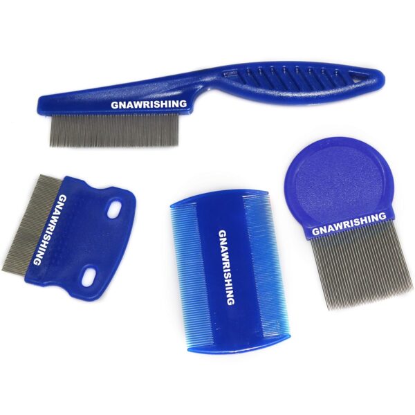 Flea Comb 4Pcs with High Strength Teeth Pet Tear Stain Remover Combs, Pet Dog Cat Grooming Comb Set Effective Float Hair Remover - Image 8