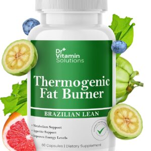 DR VITAMIN SOLUTIONS Thermogenic Fat Burner Brazilian Lean, Weight Loss Pills for Women, Waist Trimmer & Supplements for Bloating for Women & Men, 60 Capsules