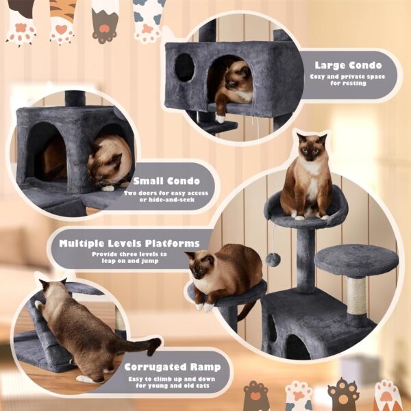 Yaheetech 54in Cat Tree Tower Condo Furniture Scratch Post for Kittens Pet House Play - Image 4
