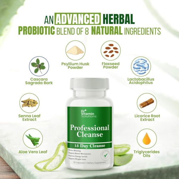 DR VITAMIN SOLUTIONS 15 Day Gut Cleanse Detox for Women, GLP-1 Support - Natural Colon & Detox Cleanse for Weight Loss - Bloating & Constipation Relief - Flushes Toxins & Supports Immunity - 30 Ct. - Image 5