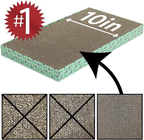 Kitty City XL Wide Corrugate Cat Scratchers 3 Pieces, Cat Scratching, Cat Scratch Pad, Door Clips, Furniture Protectors from Cat Scratching - Image 4