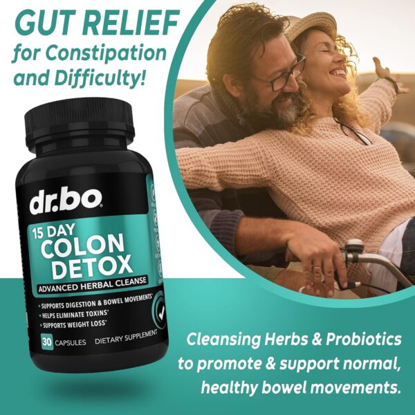 Colon Cleanser Detox for Weight Flush - 15 Day Intestinal Cleanse Pills & Probiotic - Fast Natural Laxative for Constipation Relief - Bowel Movement Supplements for Stomach Bloating, Gut Loss Support - Image 6
