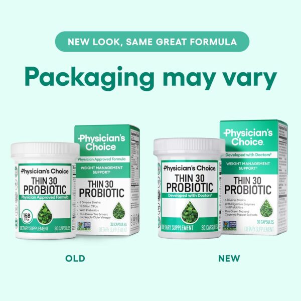Physician's CHOICE Probiotics for Weight Management & Bloating - 6 Probiotic Strains - Prebiotics - Key ingredient Cayenne - Supports Gut Health - Weight Management for Women & Men - Green Tea - 30 CT - Image 7
