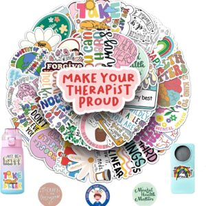 100Pcs Mental Health Stickers Mental Health Matters Awareness Vinyl Laptops Decals Kids Teens Adults Gifts Therapist Water Bottles Bumper Helmet Book Decorative Doctor Reward Stickers