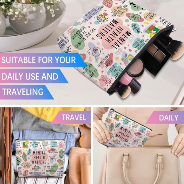 Mental Health Gifts Makeup Bag, Mental Health Awareness Gift, Positive Thinking Daily Affirmation, Positive Quotes Mental Health Matters Cosmetic Bag for Women - Image 6