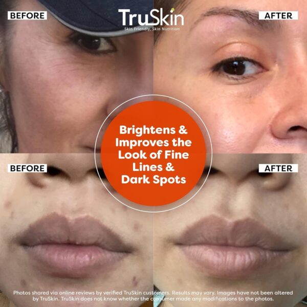 TruSkin Vitamin C Serum For Face – Anti Aging Formula with Vitamin C, Hyaluronic Acid, Vitamin E – Brightening Serum – Improve Appearance of Dark Spots, Tone, Fine Lines & Wrinkles, 2 Fl Oz - Image 4