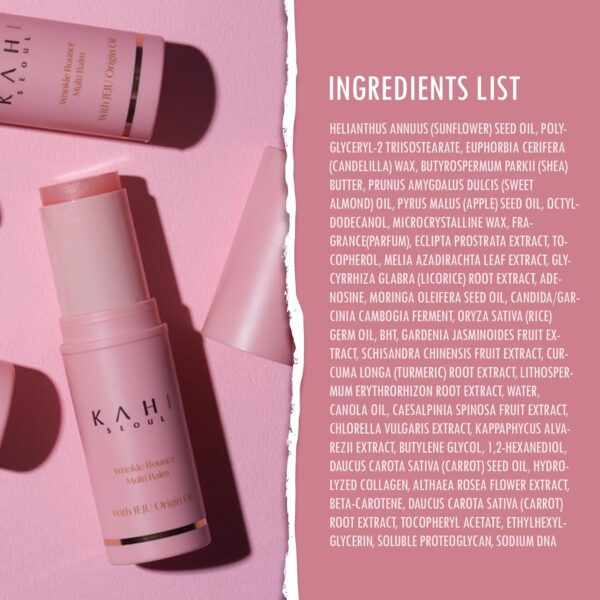 KAHI Wrinkle Bounce Multi Balm Stick | PDRN Collagen Wrinkle Stick | Korean Skin Care |All-in-One Hydrating Lip Balm Eye Cream Neck Cream Make Up Base & Face Mist Moisture Balm - Image 8