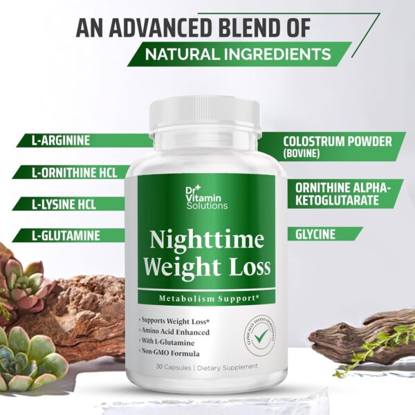 DR VITAMIN SOLUTIONS Nighttime Fat Burner Supplements - Appetite Suppressants for Weight Loss - Night-Time Fat Burner for Women and Men Supporting Sleep & Relaxation - Weight Loss Pills - 30 - Image 4